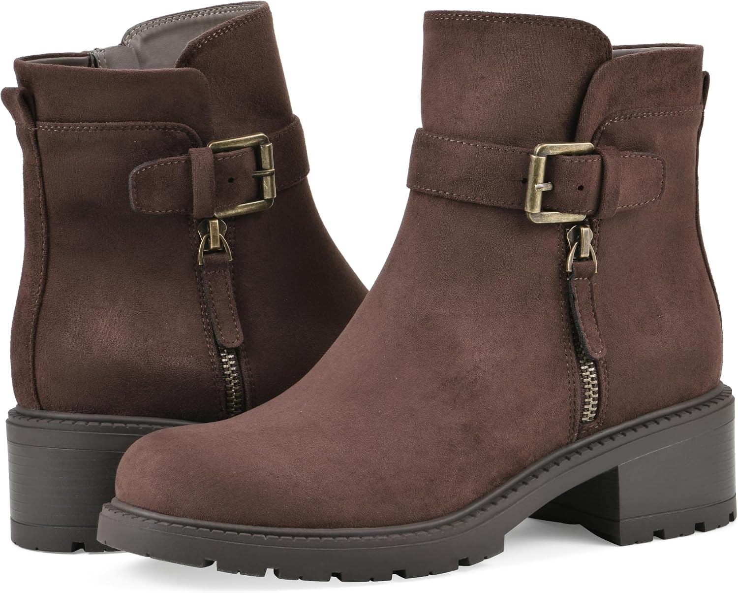image:imageWHITE MOUNTAIN Womens Bodie Lug Sole BootieBrown Fabric
