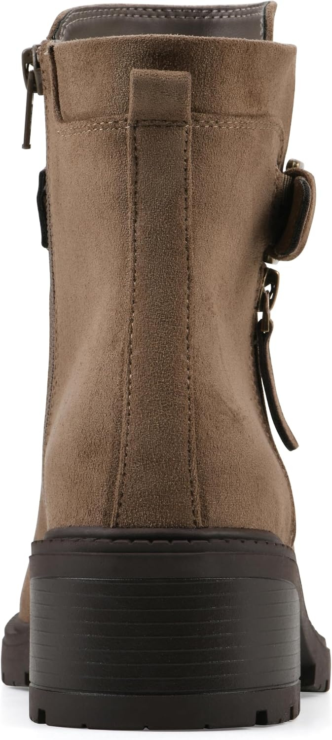 image:imageWHITE MOUNTAIN Womens Bodie Lug Sole BootieDark Taupe Fabric