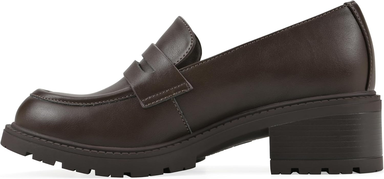 image:imageWHITE MOUNTAIN Womens Brigetty Heeled Penny LoaferBrown Smooth