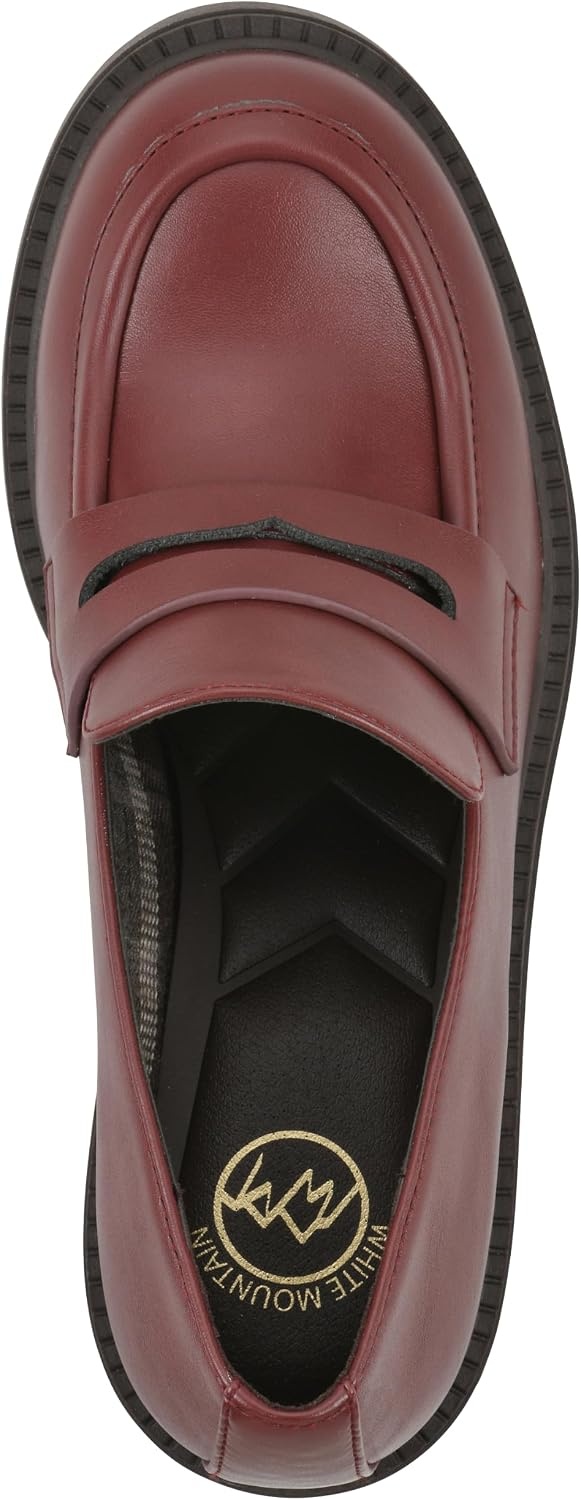 image:imageWHITE MOUNTAIN Womens Brigetty Heeled Penny LoaferBurgundy Smooth