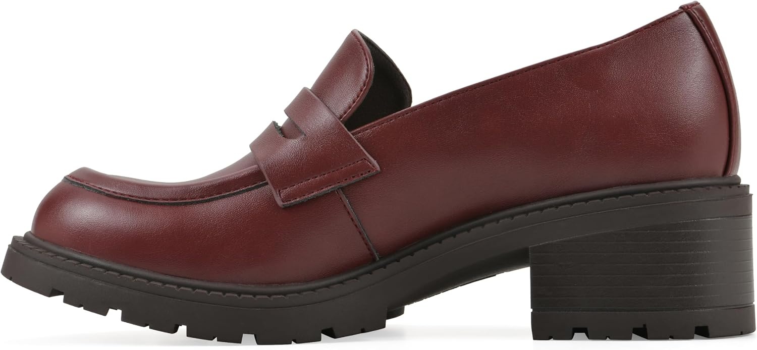 image:imageWHITE MOUNTAIN Womens Brigetty Heeled Penny LoaferBurgundy Smooth
