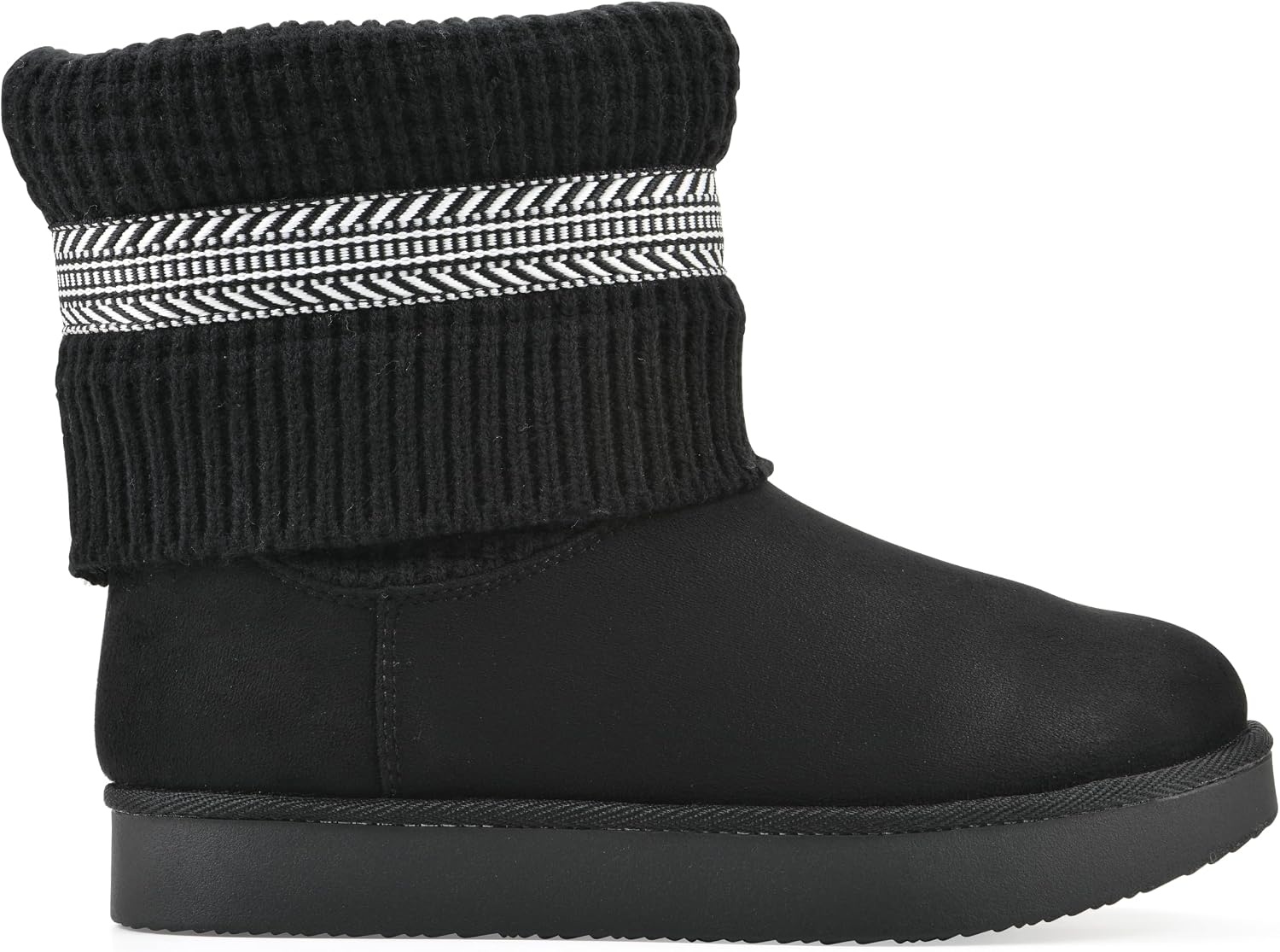 image:imageWHITE MOUNTAIN Womens Brysons FoldOver Sweater BootieBlack Fabric