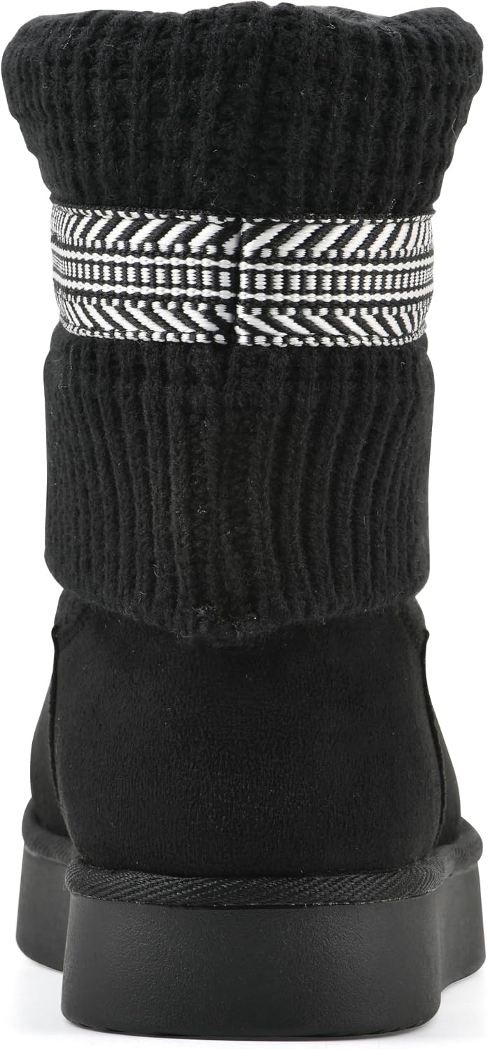image:imageWHITE MOUNTAIN Womens Brysons FoldOver Sweater BootieBlack Fabric