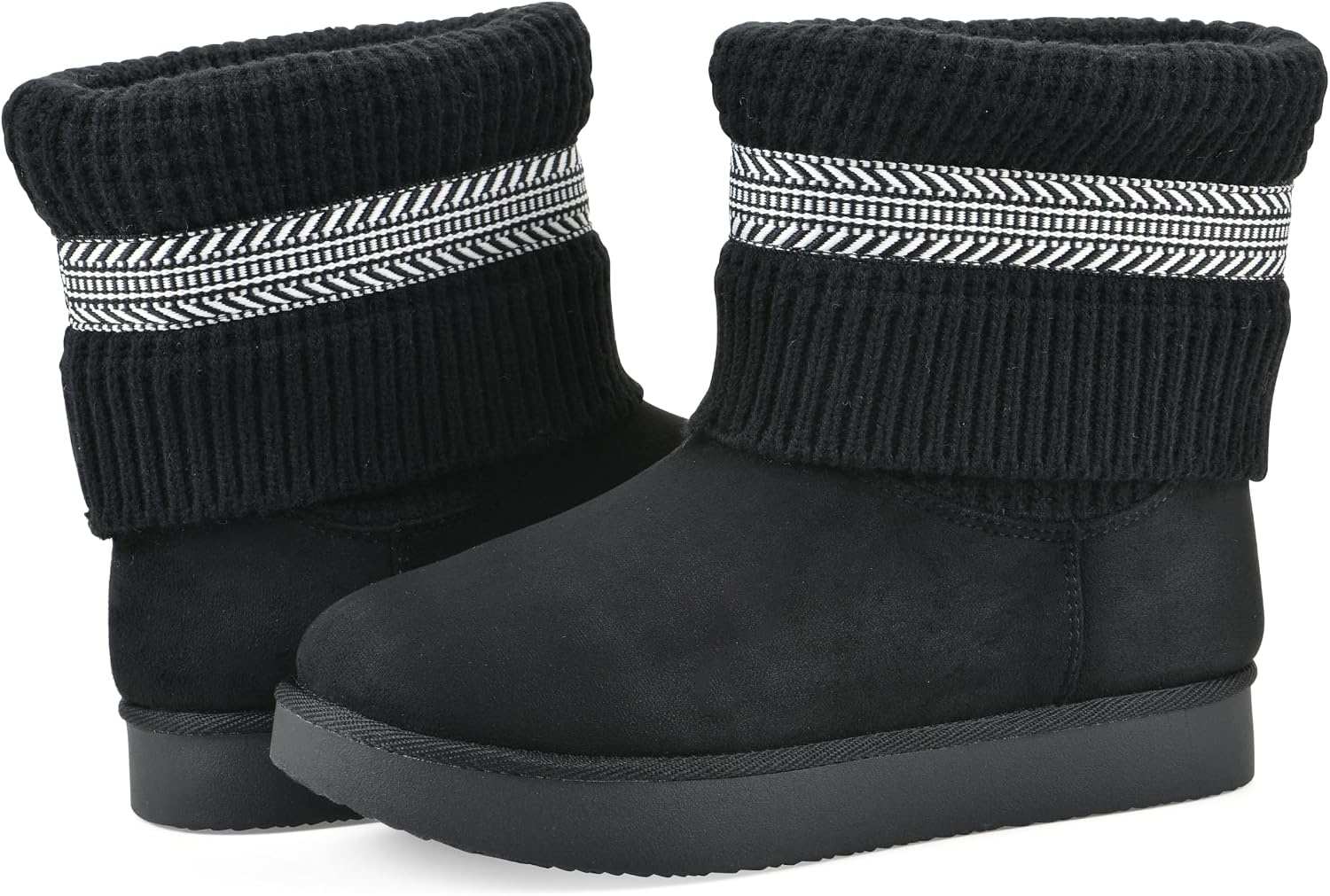 image:imageWHITE MOUNTAIN Womens Brysons FoldOver Sweater BootieBlack Fabric
