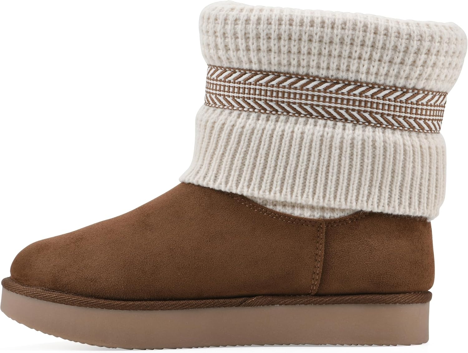 image:imageWHITE MOUNTAIN Womens Brysons FoldOver Sweater BootieDark Chestnut Fabric