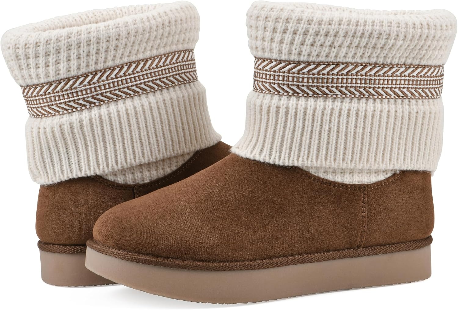 image:imageWHITE MOUNTAIN Womens Brysons FoldOver Sweater BootieDark Chestnut Fabric