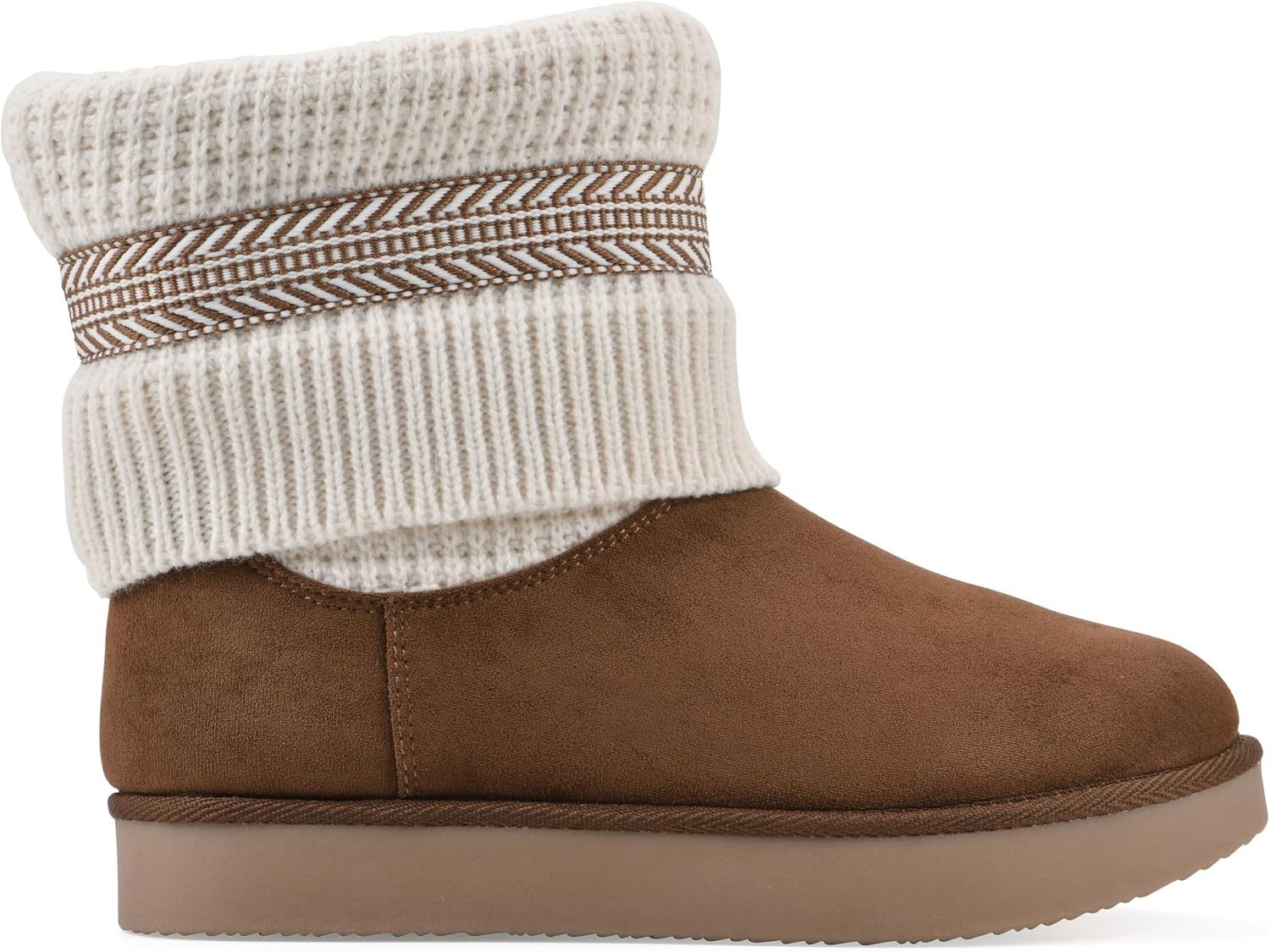 image:imageWHITE MOUNTAIN Womens Brysons FoldOver Sweater BootieDark Chestnut Fabric