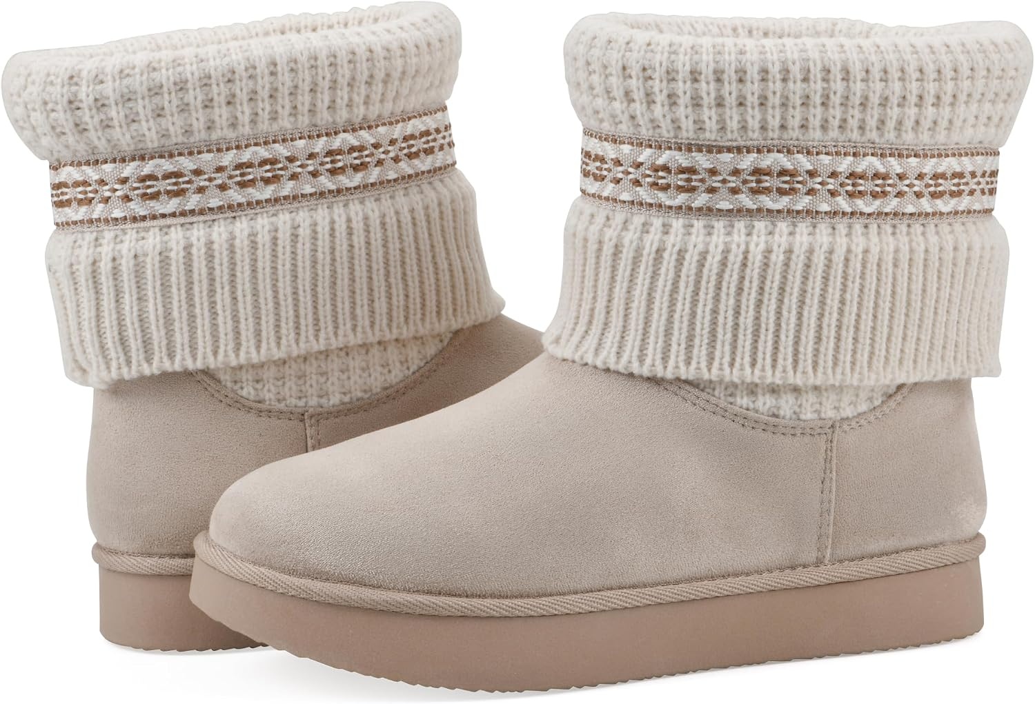 image:imageWHITE MOUNTAIN Womens Brysons FoldOver Sweater BootieSand Fabric