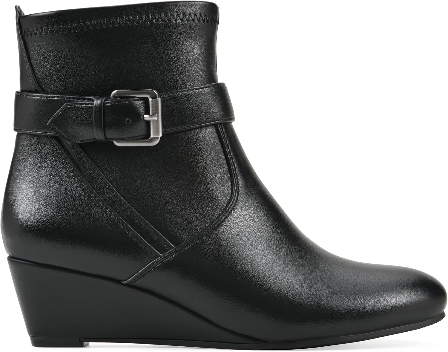 image:imageWHITE MOUNTAIN Womens Chamlet Wedge BootieBlack Smooth