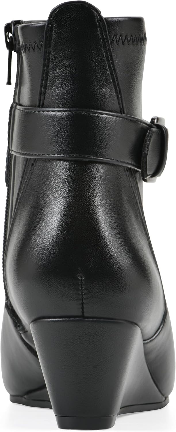 image:imageWHITE MOUNTAIN Womens Chamlet Wedge BootieBlack Smooth