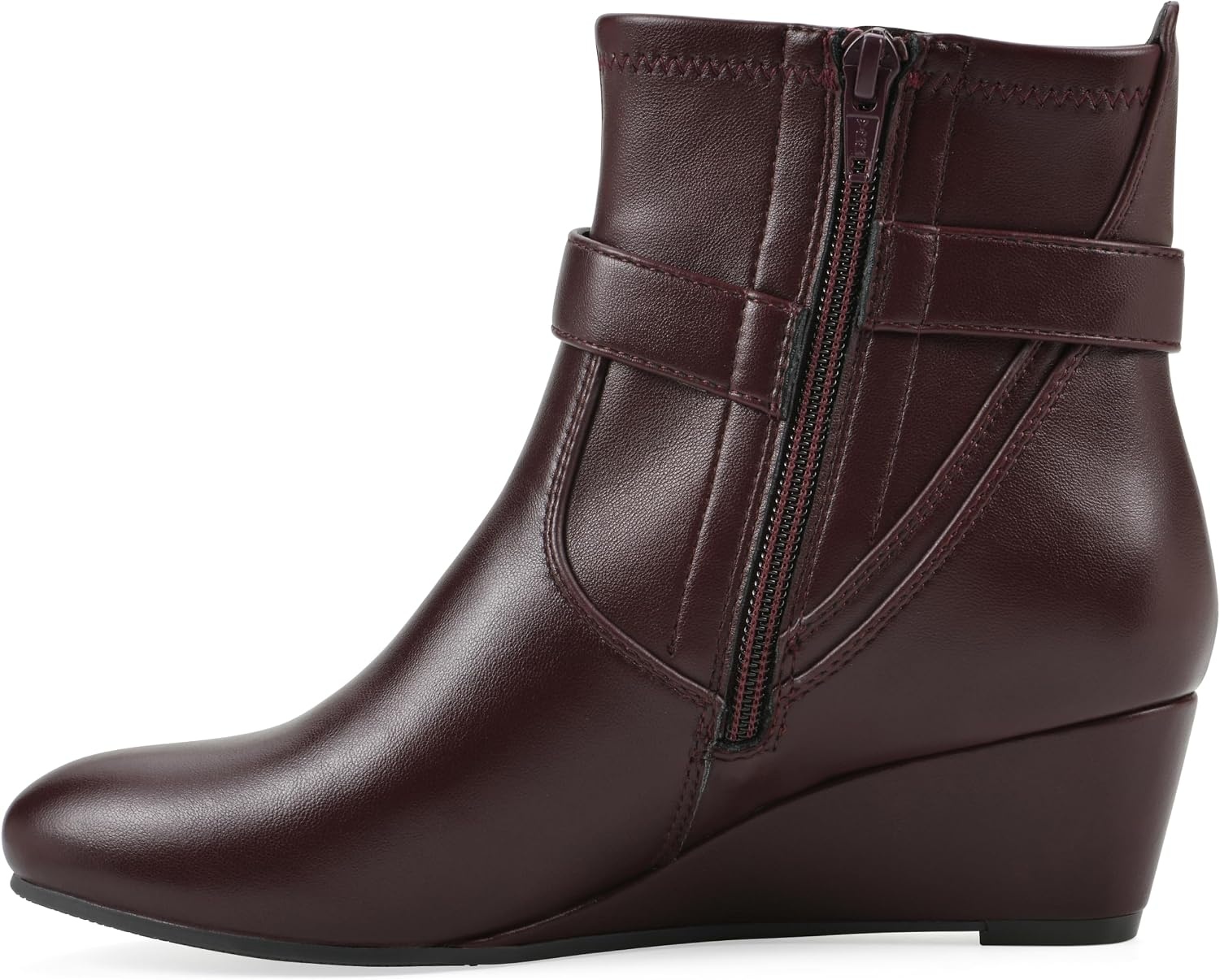 image:imageWHITE MOUNTAIN Womens Chamlet Wedge BootieBurgundy Smooth