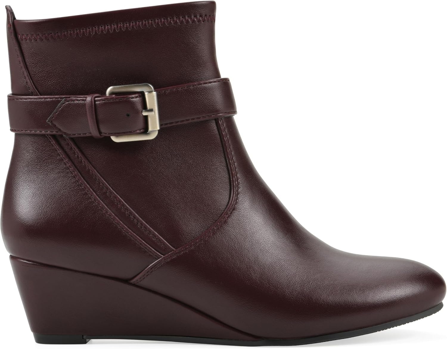 image:imageWHITE MOUNTAIN Womens Chamlet Wedge BootieBurgundy Smooth