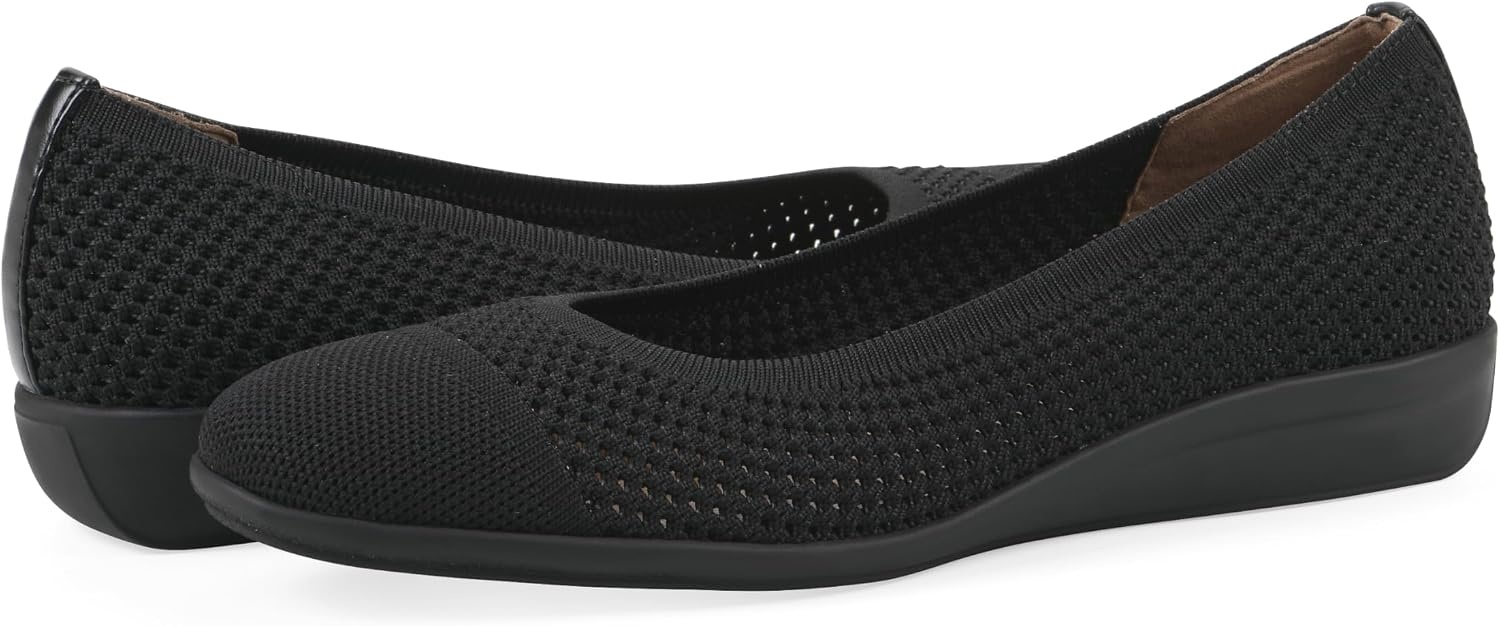image:imageWHITE MOUNTAIN Womens Florian Knit Ballet FlatBlack Fabric