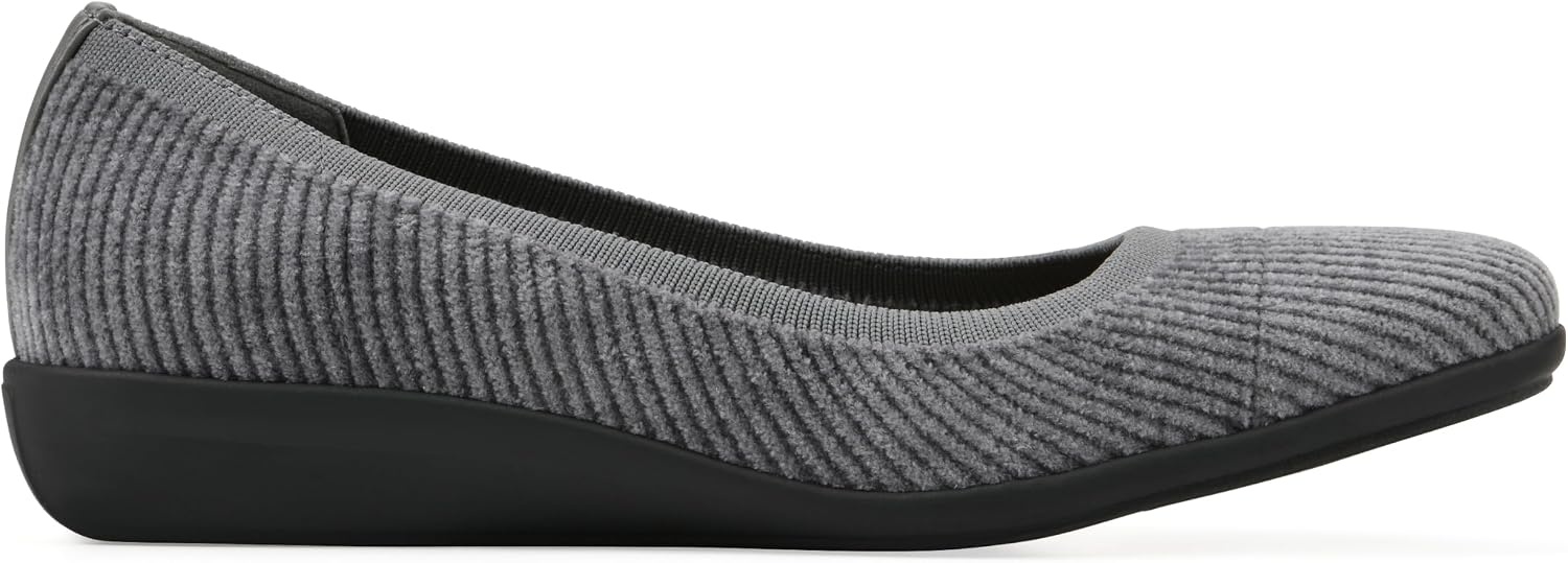 image:imageWHITE MOUNTAIN Womens Florian Knit Ballet FlatBlue Steel Corduroy Fabric