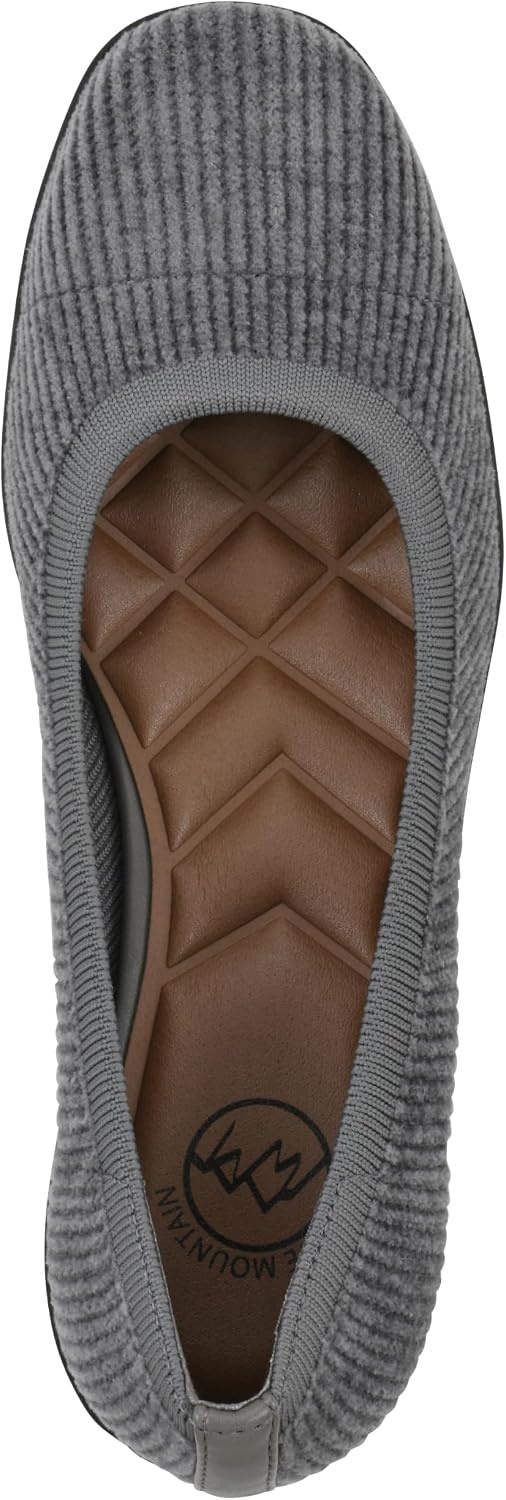 image:imageWHITE MOUNTAIN Womens Florian Knit Ballet FlatBlue Steel Corduroy Fabric