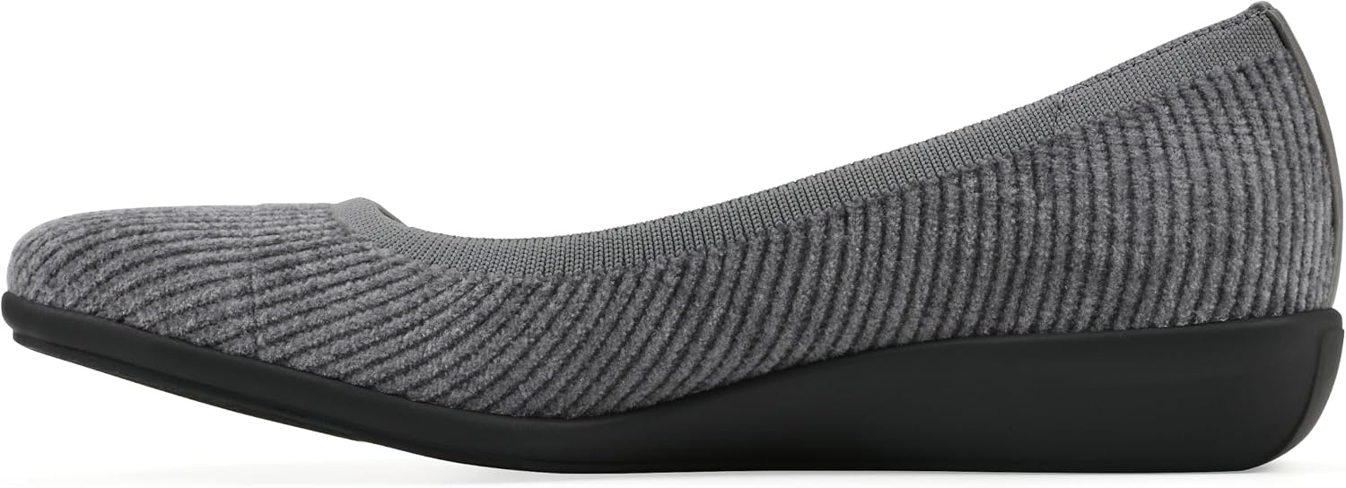 image:imageWHITE MOUNTAIN Womens Florian Knit Ballet FlatBlue Steel Corduroy Fabric
