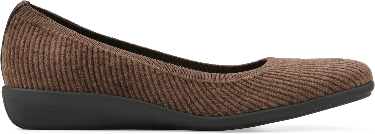 image:imageWHITE MOUNTAIN Womens Florian Knit Ballet FlatCoco Corduroy Fabric