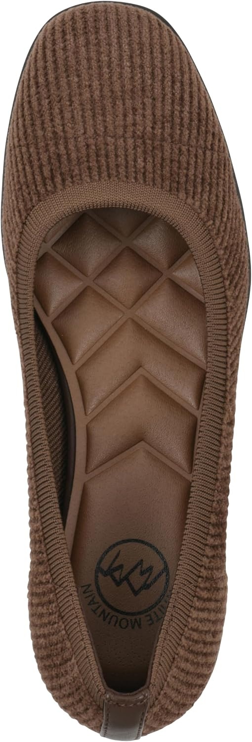 image:imageWHITE MOUNTAIN Womens Florian Knit Ballet FlatCoco Corduroy Fabric