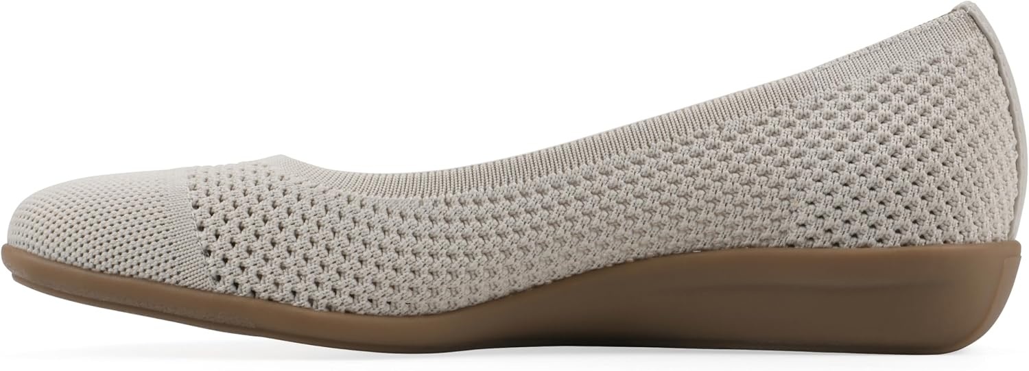 image:imageWHITE MOUNTAIN Womens Florian Knit Ballet FlatCream Fabric