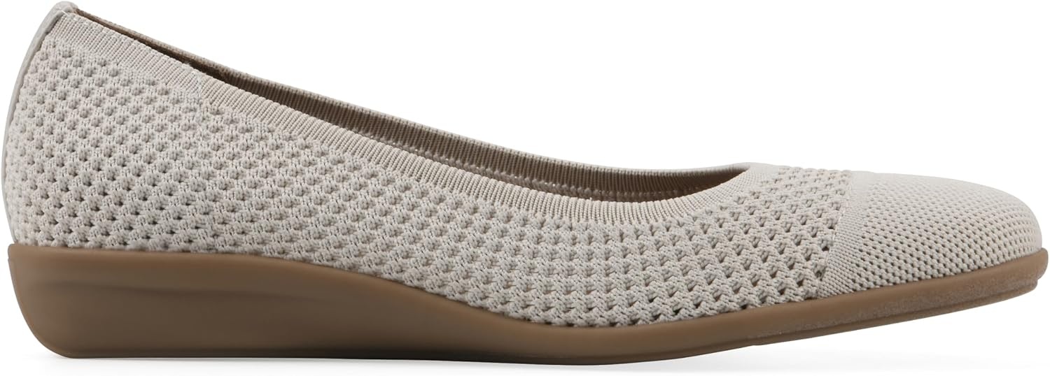 image:imageWHITE MOUNTAIN Womens Florian Knit Ballet FlatCream Fabric