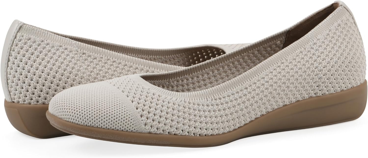 image:imageWHITE MOUNTAIN Womens Florian Knit Ballet FlatCream Fabric