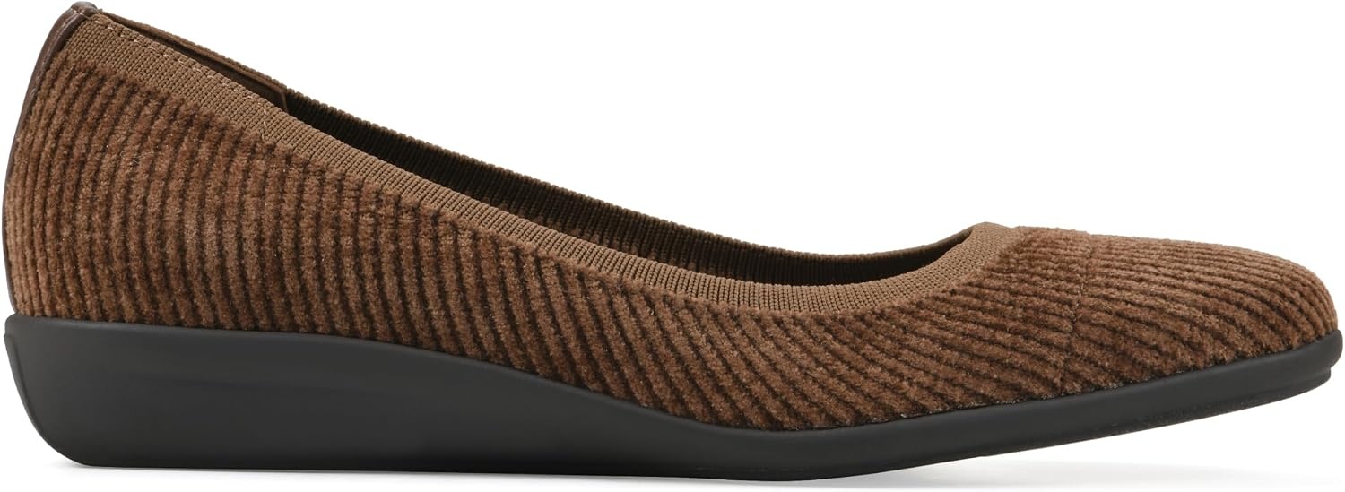 image:imageWHITE MOUNTAIN Womens Florian Knit Ballet FlatPecan Corduroy Fabric
