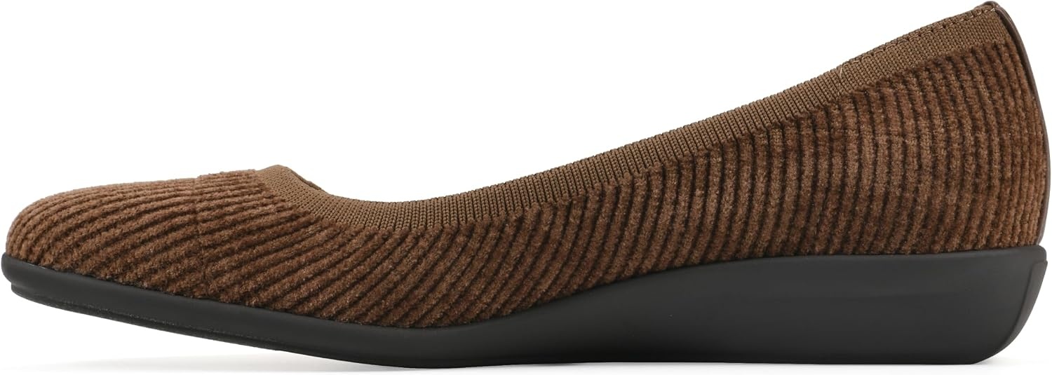 image:imageWHITE MOUNTAIN Womens Florian Knit Ballet FlatPecan Corduroy Fabric