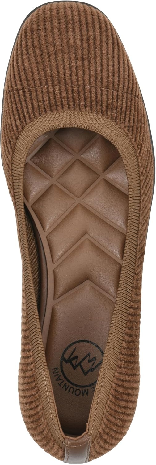 image:imageWHITE MOUNTAIN Womens Florian Knit Ballet FlatPecan Corduroy Fabric