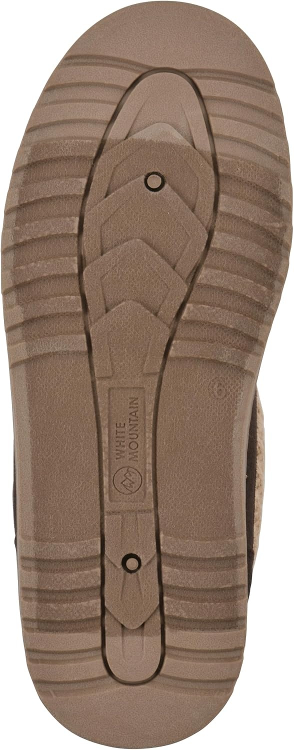 image:imageWHITE MOUNTAIN Womens Iceboat Faux ShearlingLined SlipOn ClogDark Brown Fabric