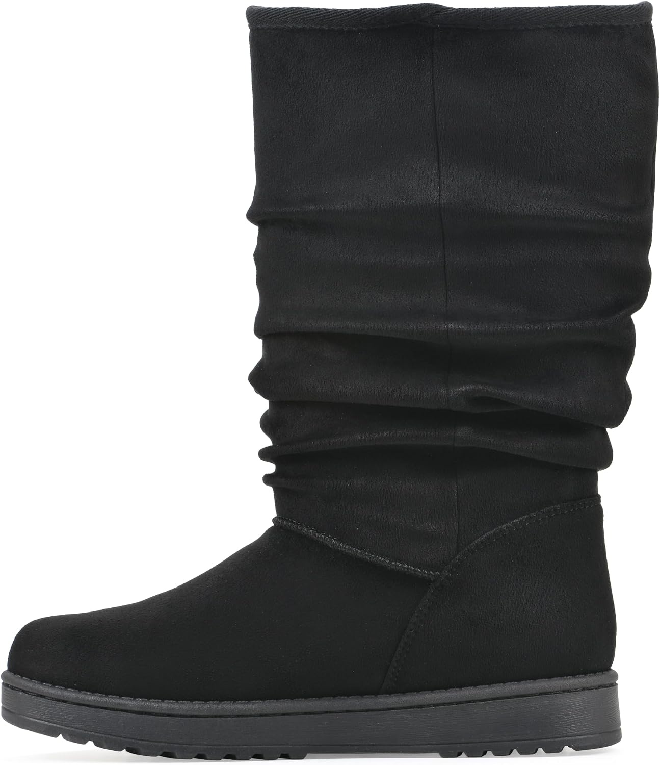 image:imageWHITE MOUNTAIN Womens Icequake Faux FurLined Ruched Mid Shaft BootieBlack