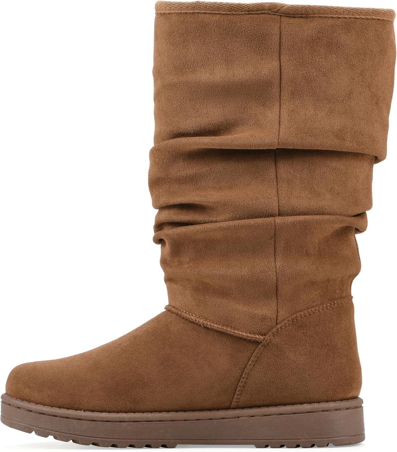 image:imageWHITE MOUNTAIN Womens Icequake Faux FurLined Ruched Mid Shaft BootieChestnut