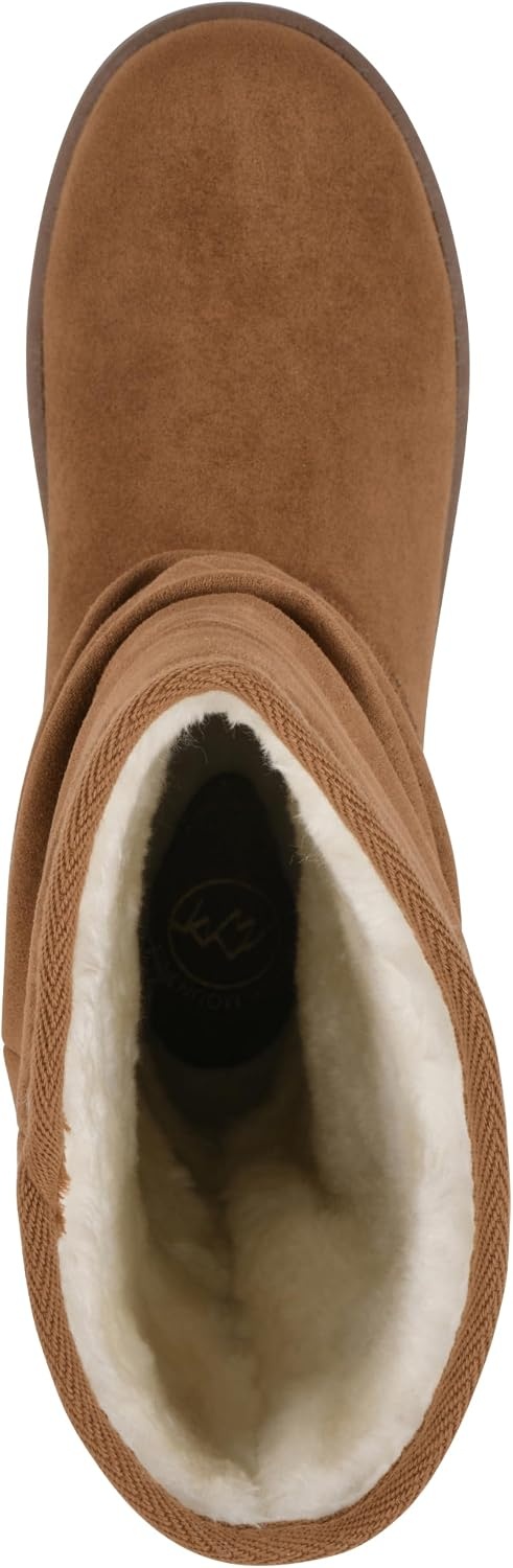 image:imageWHITE MOUNTAIN Womens Icequake Faux FurLined Ruched Mid Shaft BootieChestnut