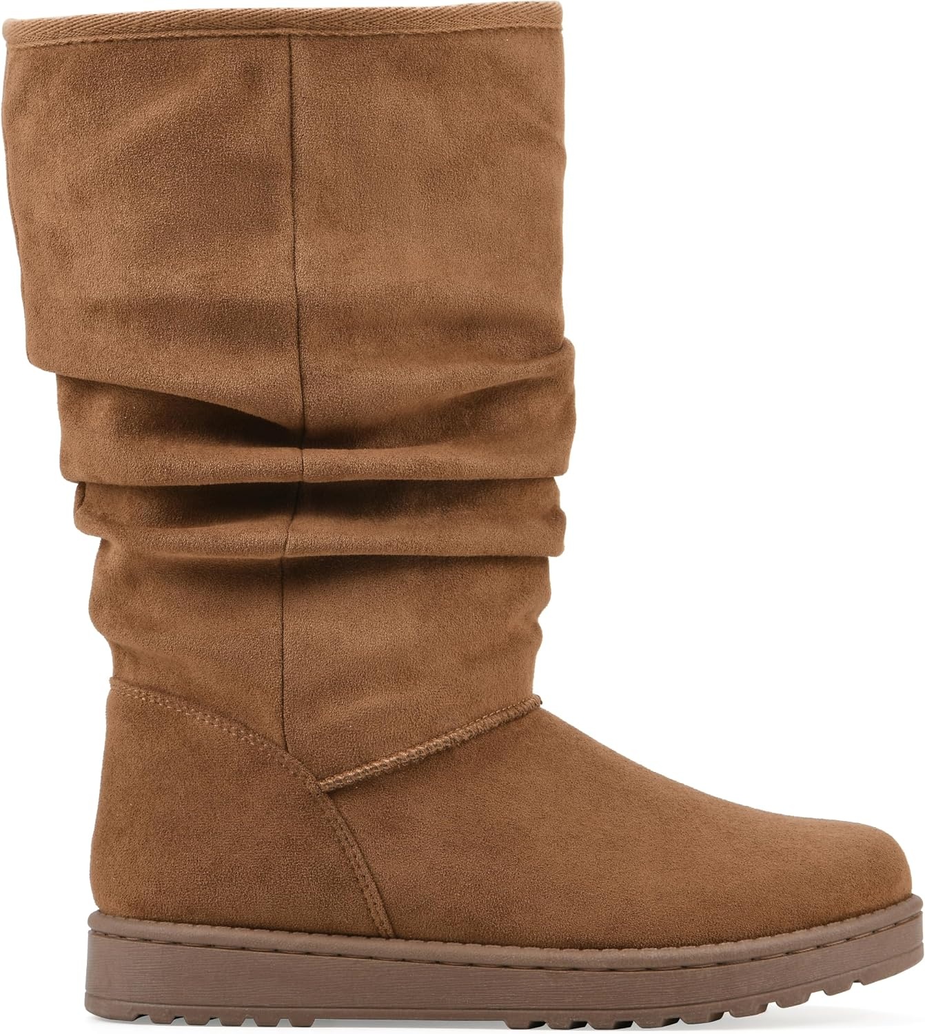 image:imageWHITE MOUNTAIN Womens Icequake Faux FurLined Ruched Mid Shaft BootieChestnut