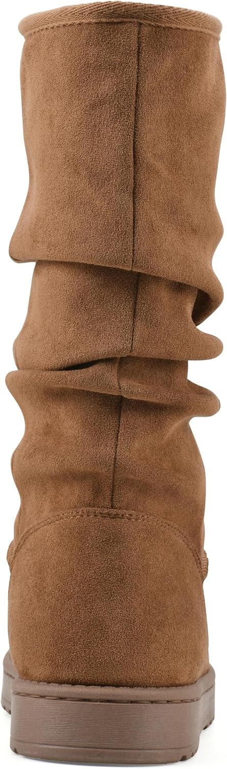 image:imageWHITE MOUNTAIN Womens Icequake Faux FurLined Ruched Mid Shaft BootieChestnut
