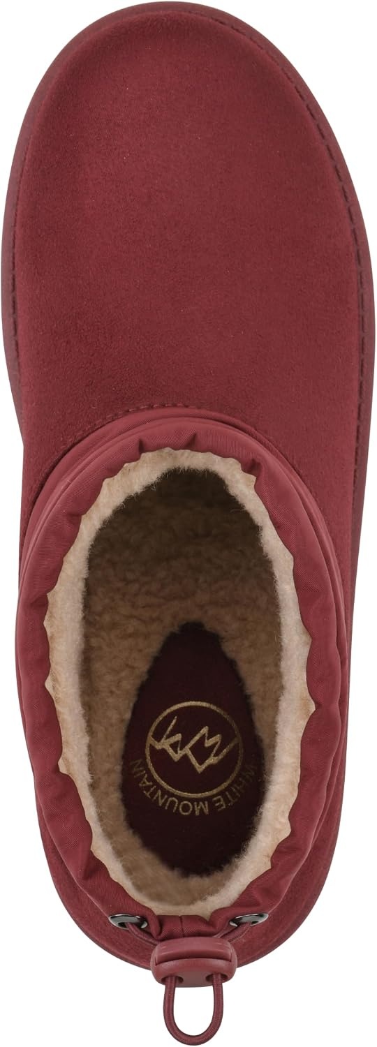 image:imageWHITE MOUNTAIN Womens Idle Faux FurLined Mini BootieBurgundy Fabric