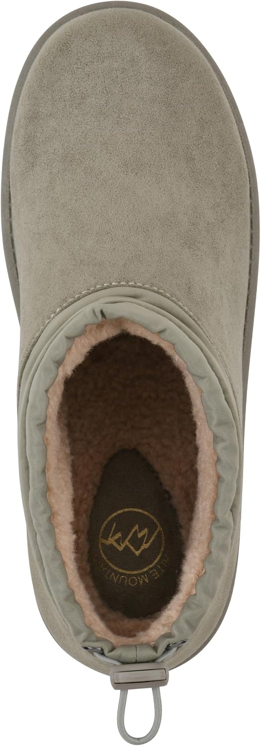 image:imageWHITE MOUNTAIN Womens Idle Faux FurLined Mini BootieNew Moss Fabric