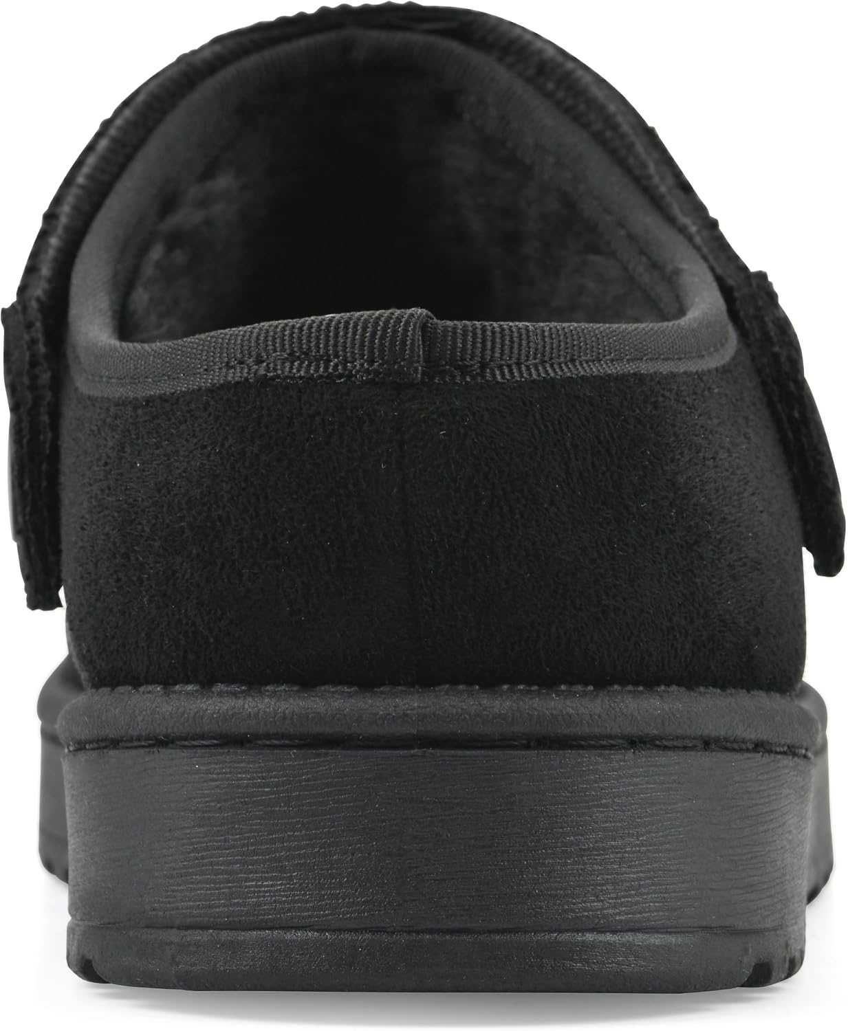 image:imageWHITE MOUNTAIN Womens Incast Adjustable Slinged Faux FurLined SlipOn ClogBlack Fabric