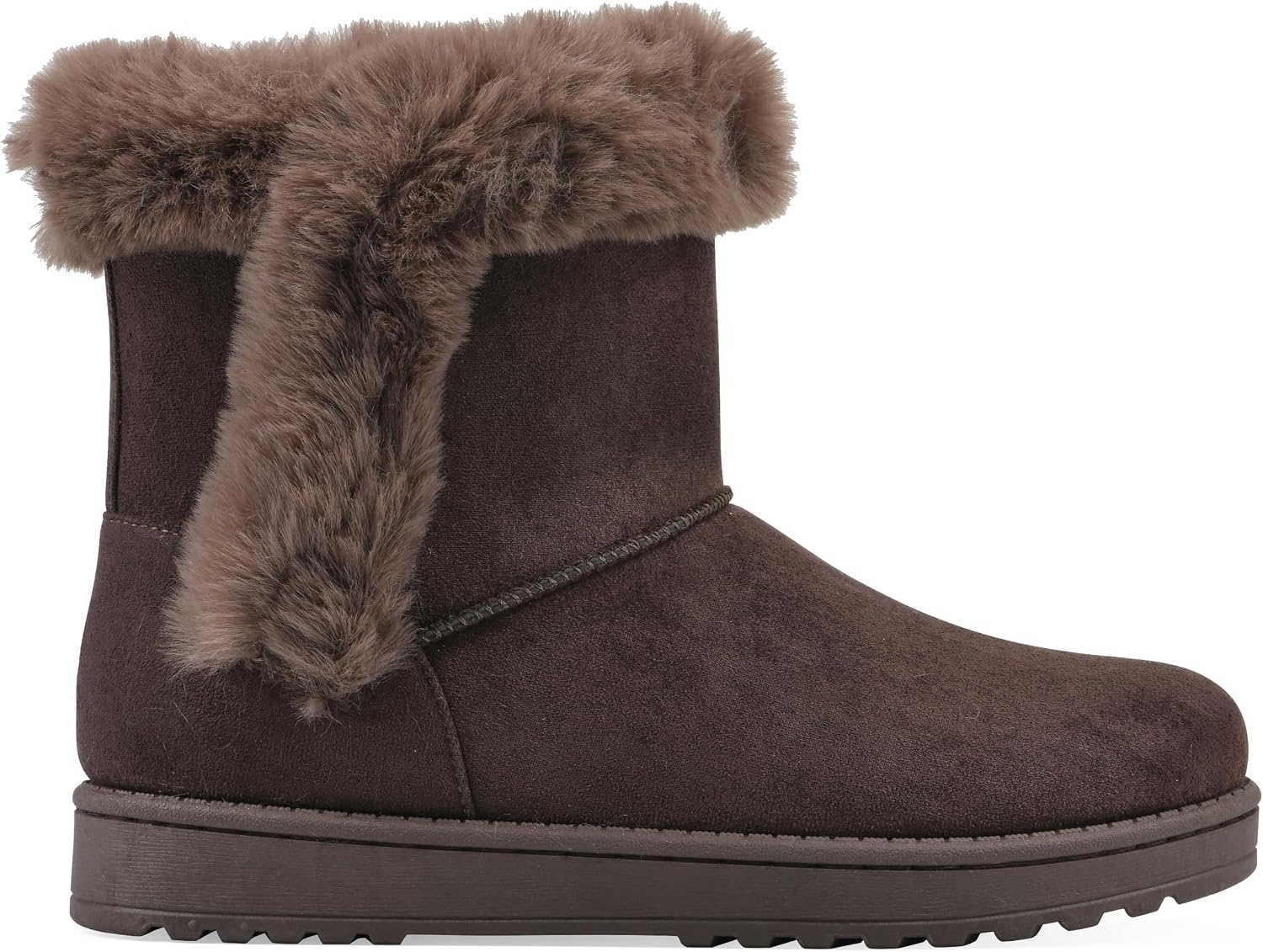 image:imageWHITE MOUNTAIN Womens Incher Faux Fur BootDark Brown Fabric