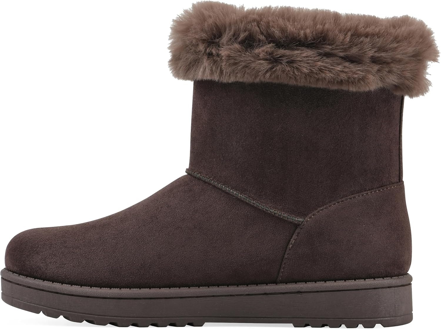 image:imageWHITE MOUNTAIN Womens Incher Faux Fur BootDark Brown Fabric