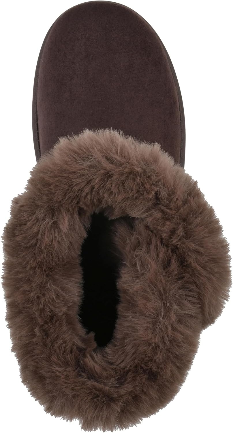image:imageWHITE MOUNTAIN Womens Incher Faux Fur BootDark Brown Fabric