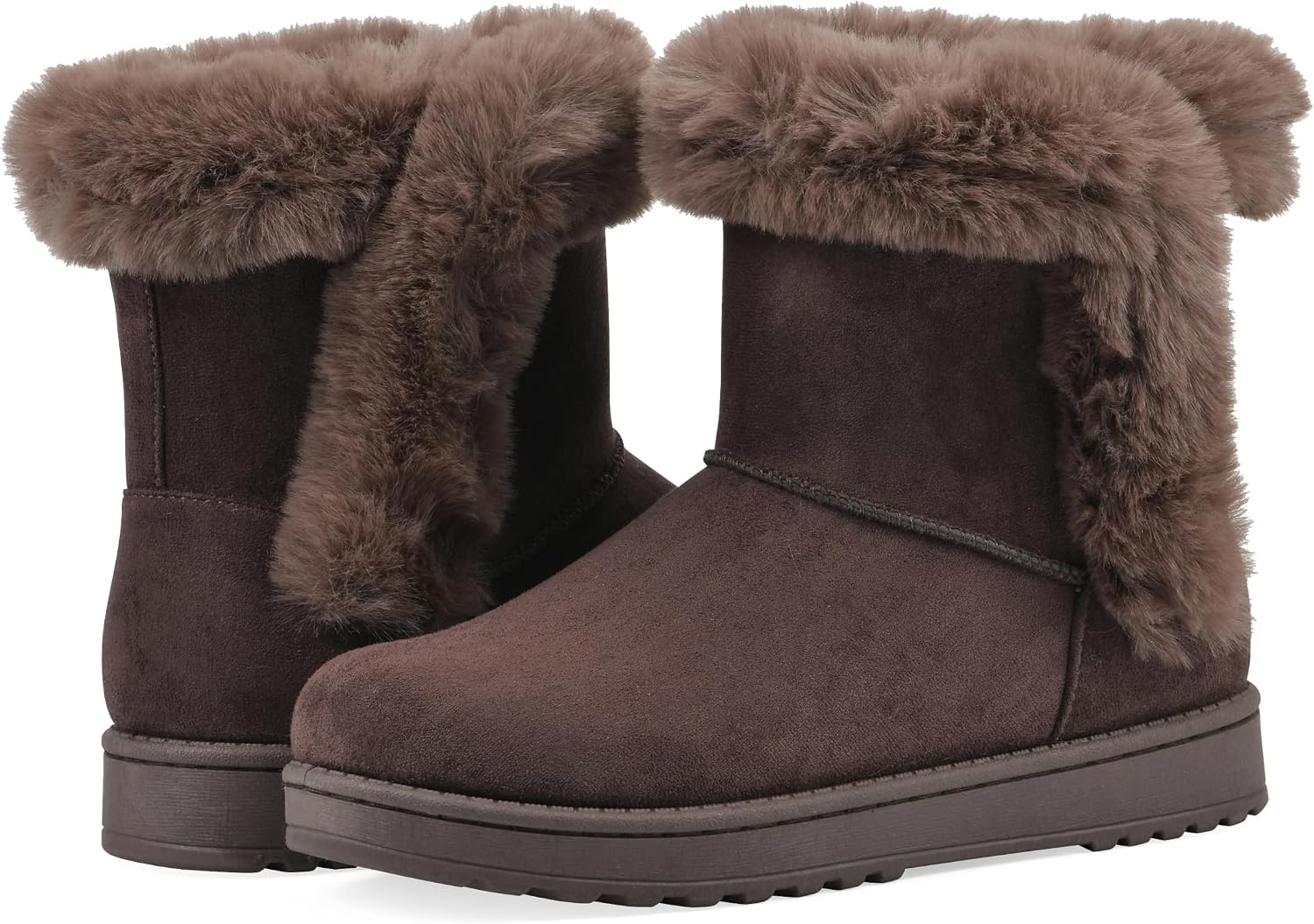 image:imageWHITE MOUNTAIN Womens Incher Faux Fur BootDark Brown Fabric