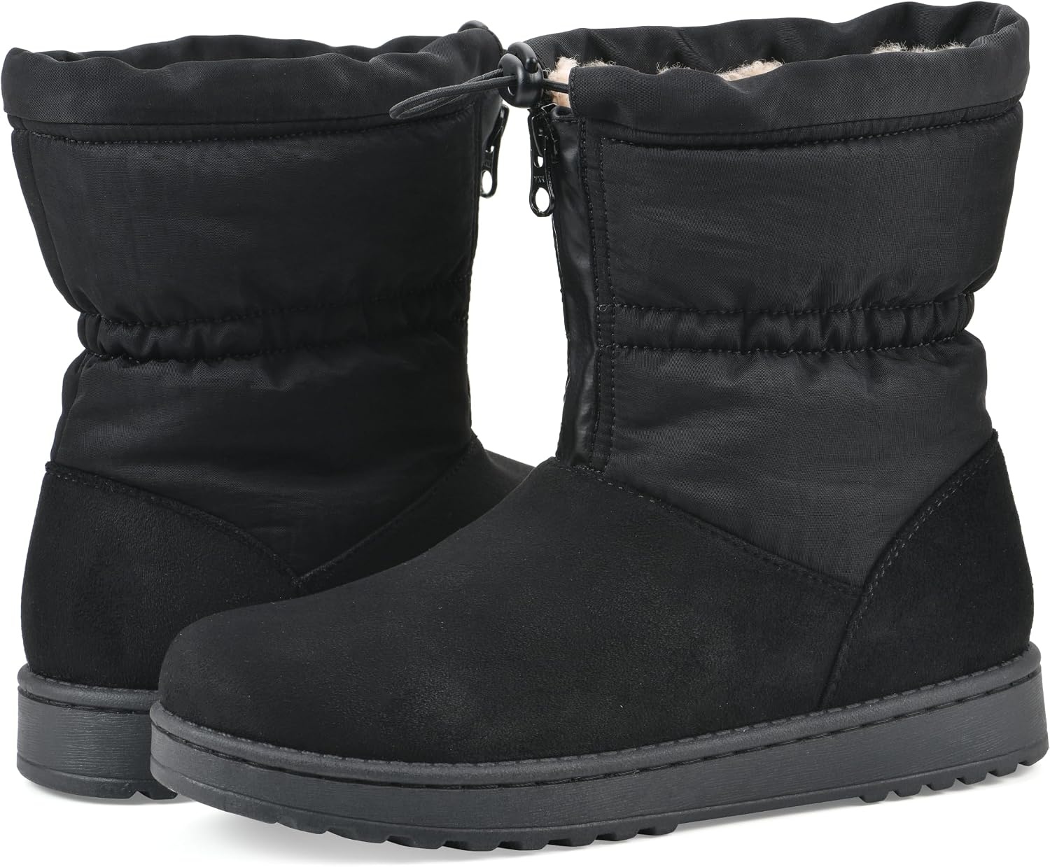 image:imageWHITE MOUNTAIN Womens Issy Faux FurLined Mid Shaft BootieBlack Fabric