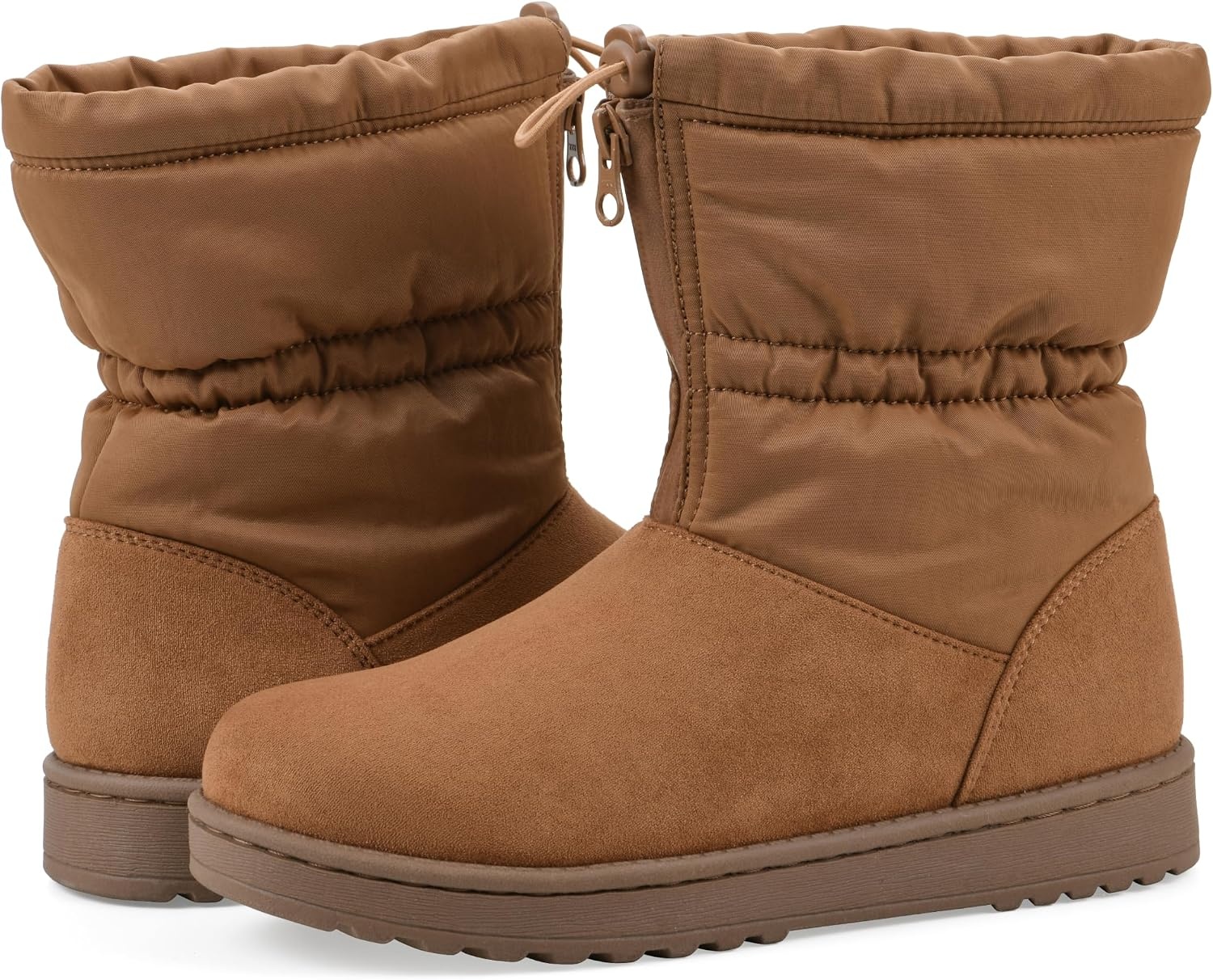 image:imageWHITE MOUNTAIN Womens Issy Faux FurLined Mid Shaft BootieChestnut Fabric