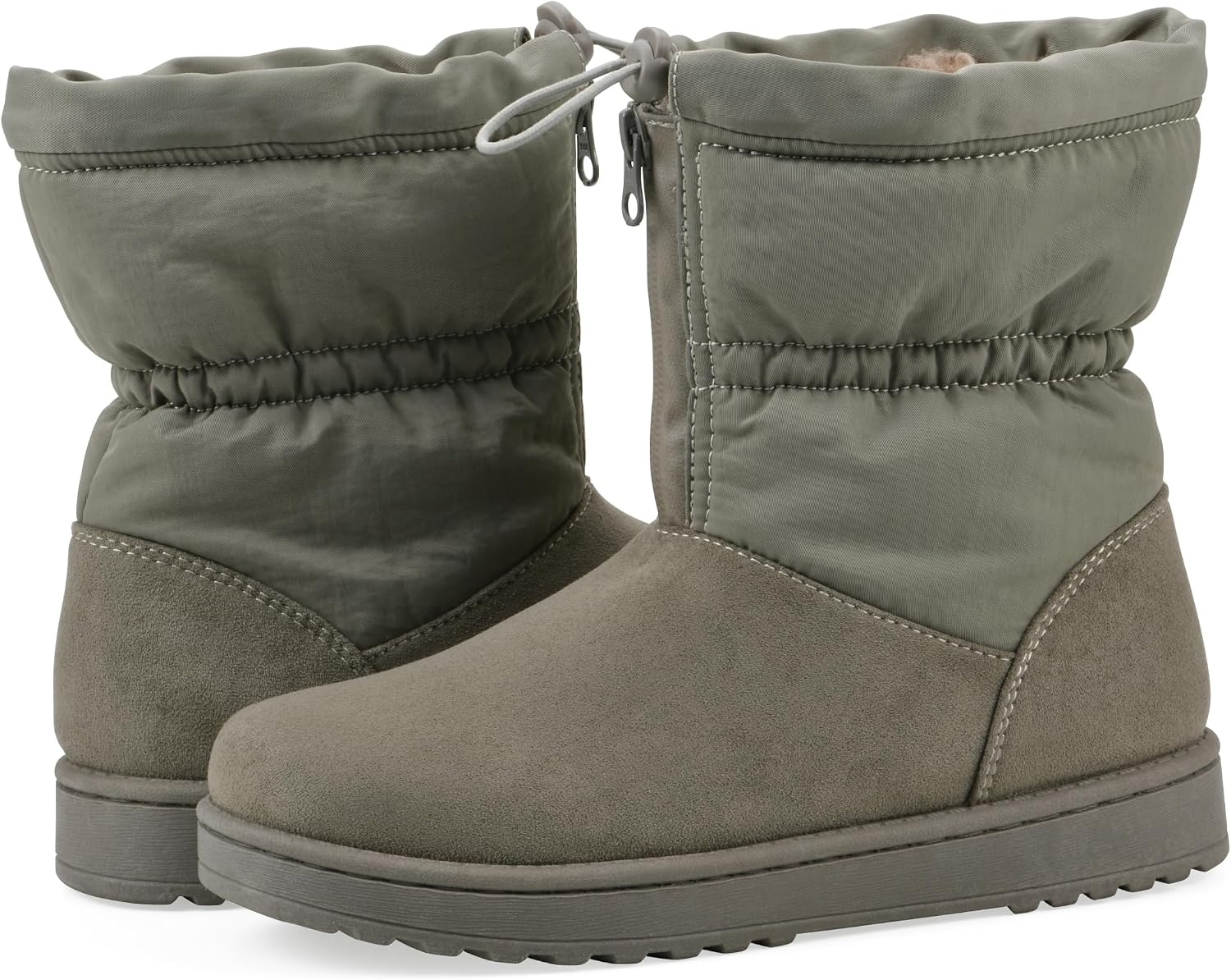 image:imageWHITE MOUNTAIN Womens Issy Faux FurLined Mid Shaft BootieNew Moss Fabric