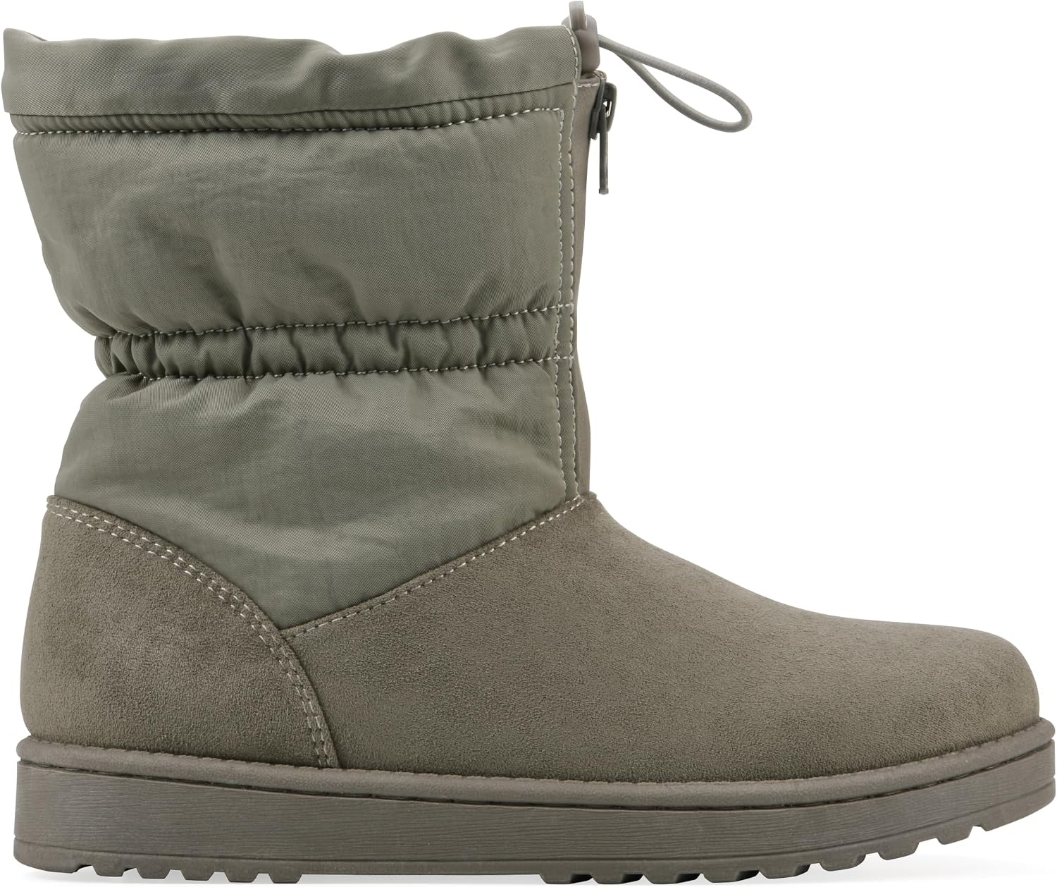 image:imageWHITE MOUNTAIN Womens Issy Faux FurLined Mid Shaft BootieNew Moss Fabric