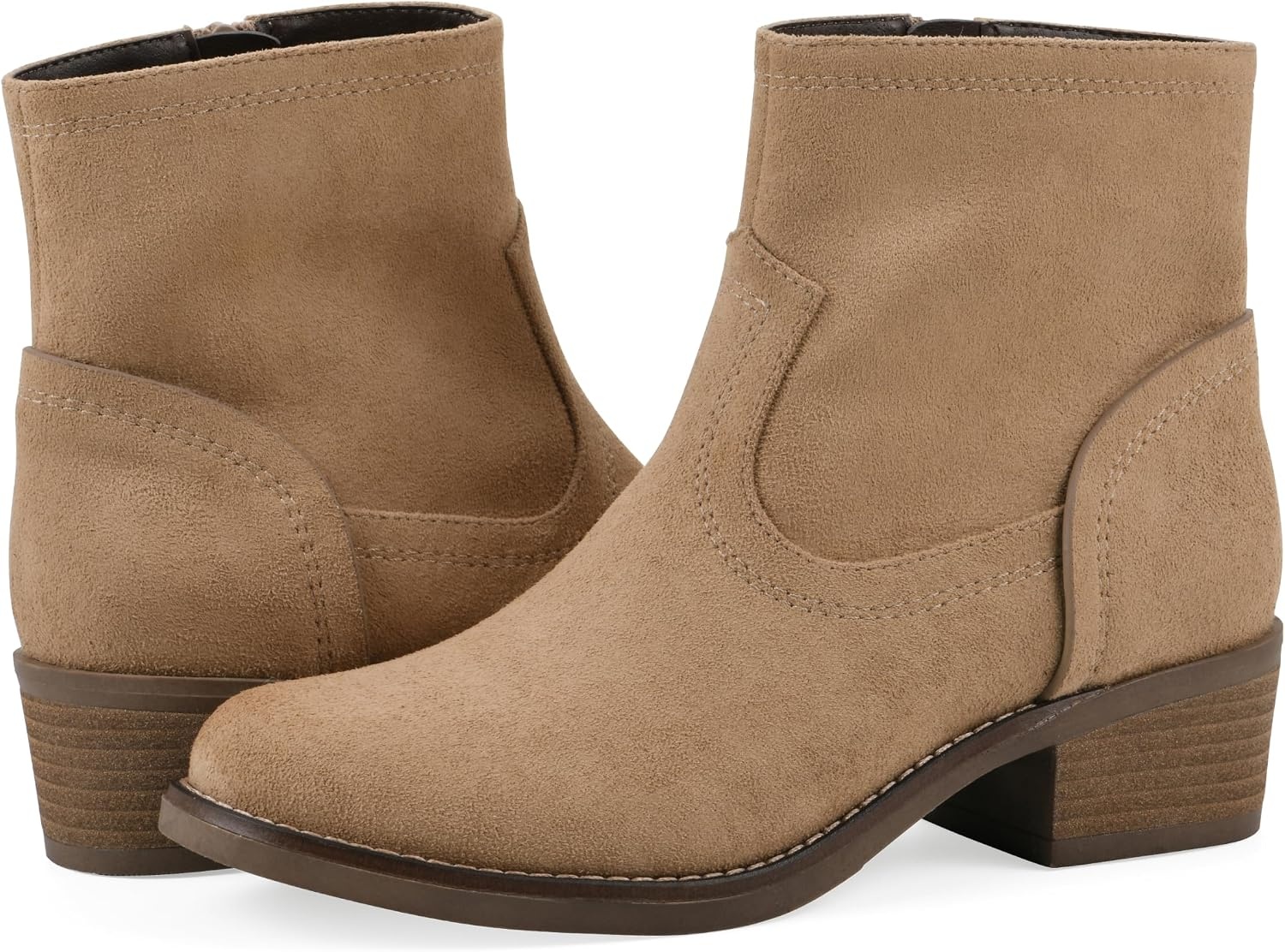 image:imageWHITE MOUNTAIN Womens Meringue Western Ankle BootieBeachwood Fabric