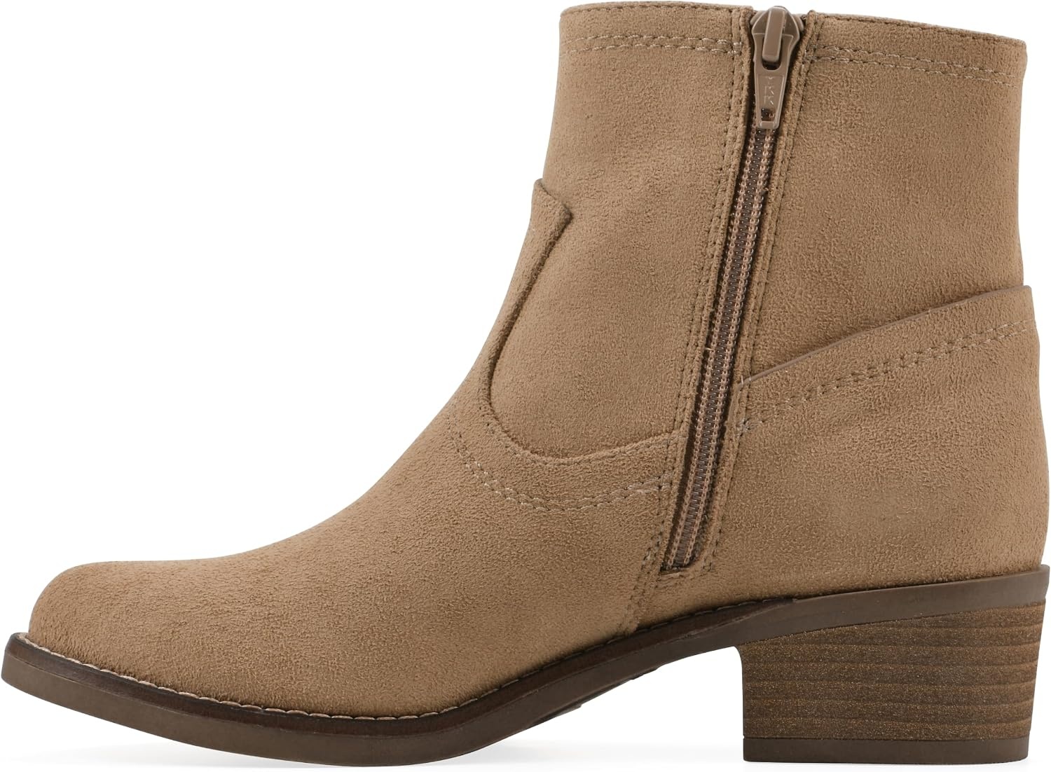 image:imageWHITE MOUNTAIN Womens Meringue Western Ankle BootieBeachwood Fabric