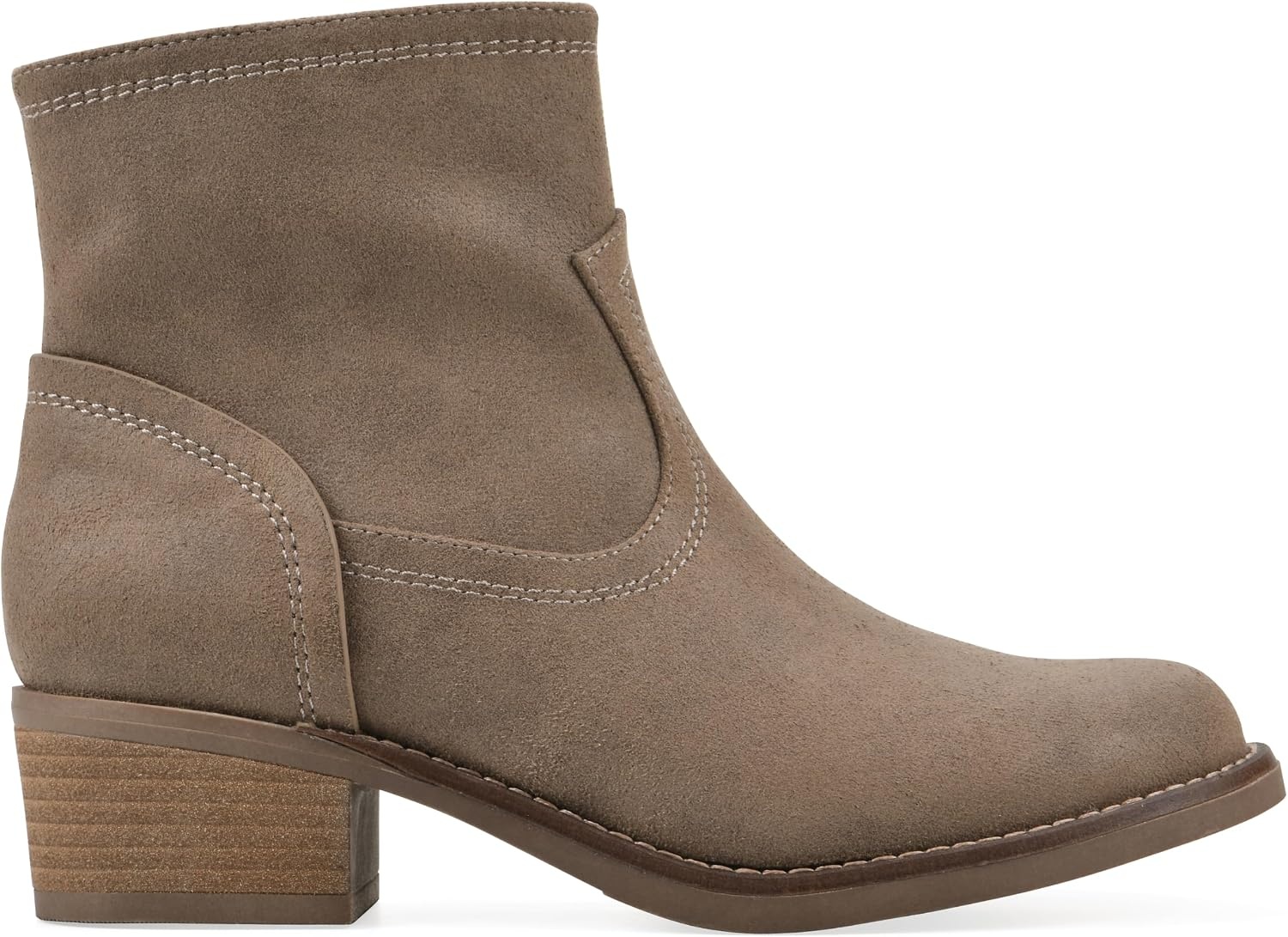 image:imageWHITE MOUNTAIN Womens Meringue Western Ankle BootieDark Taupe Fabric