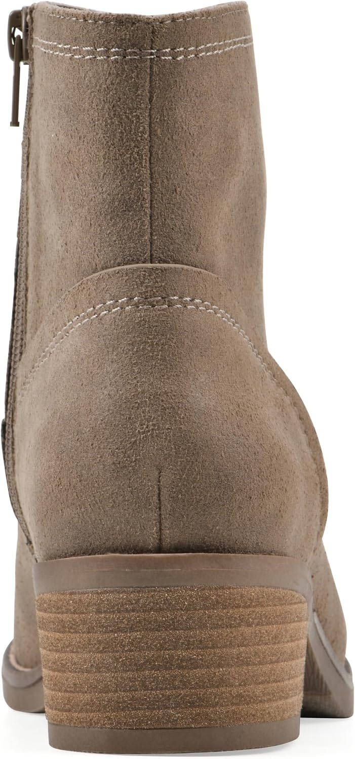image:imageWHITE MOUNTAIN Womens Meringue Western Ankle BootieDark Taupe Fabric