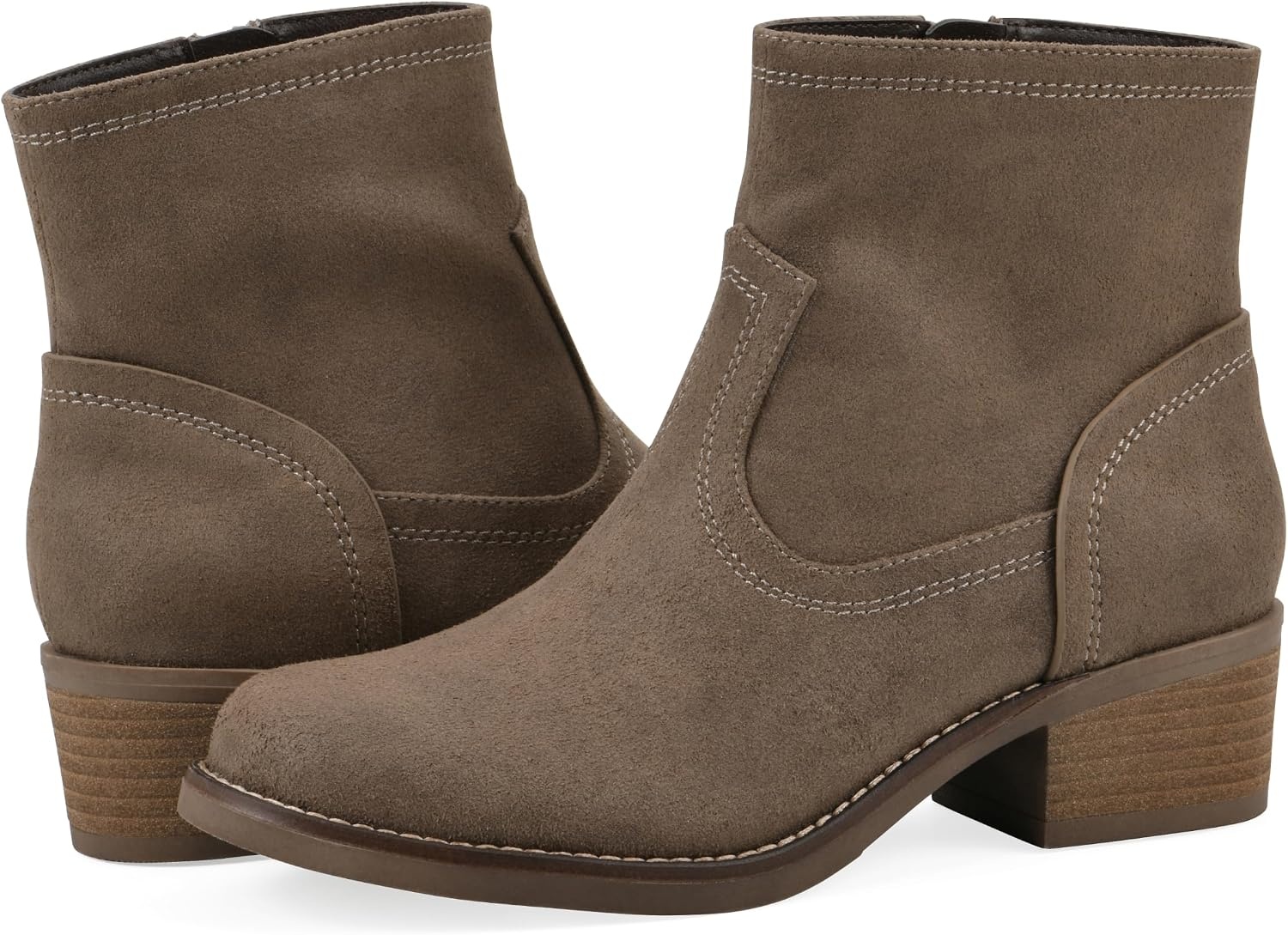 image:imageWHITE MOUNTAIN Womens Meringue Western Ankle BootieDark Taupe Fabric